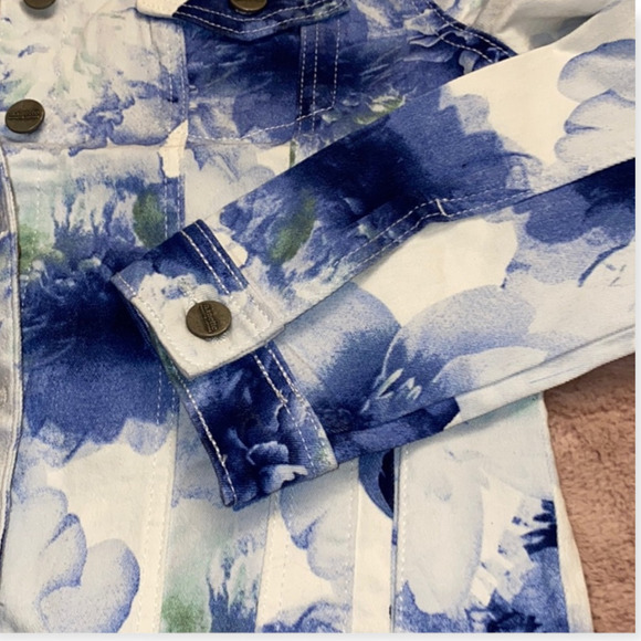 NANETTE Lepore Women's Blue Christine Print Button-Up Jacket Size M - Picture 4 of 9